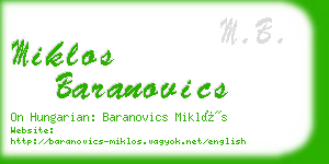 miklos baranovics business card